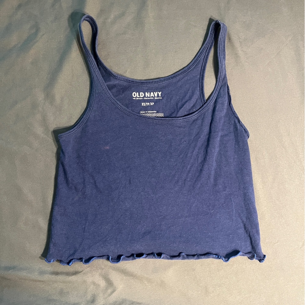 Old Navy Blue Fitted Crop Tank Top